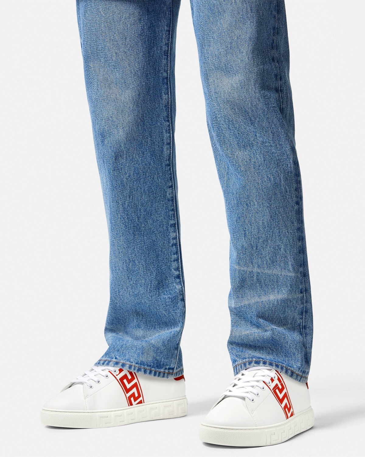 Embroidered Greca Sneakers - 3