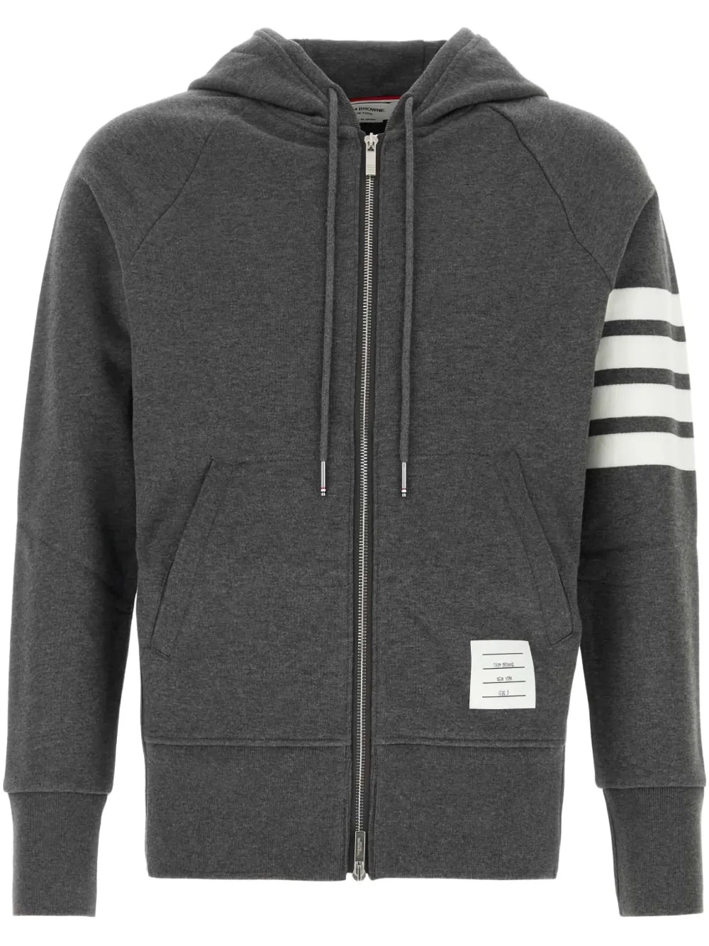 THOM BROWNE - Men Classic Full Zip Hoodie In Classic Loopback W/ Engineered 4 Bar - 1