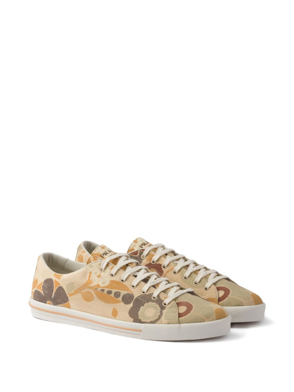 floral print lace-up sneakers - 2