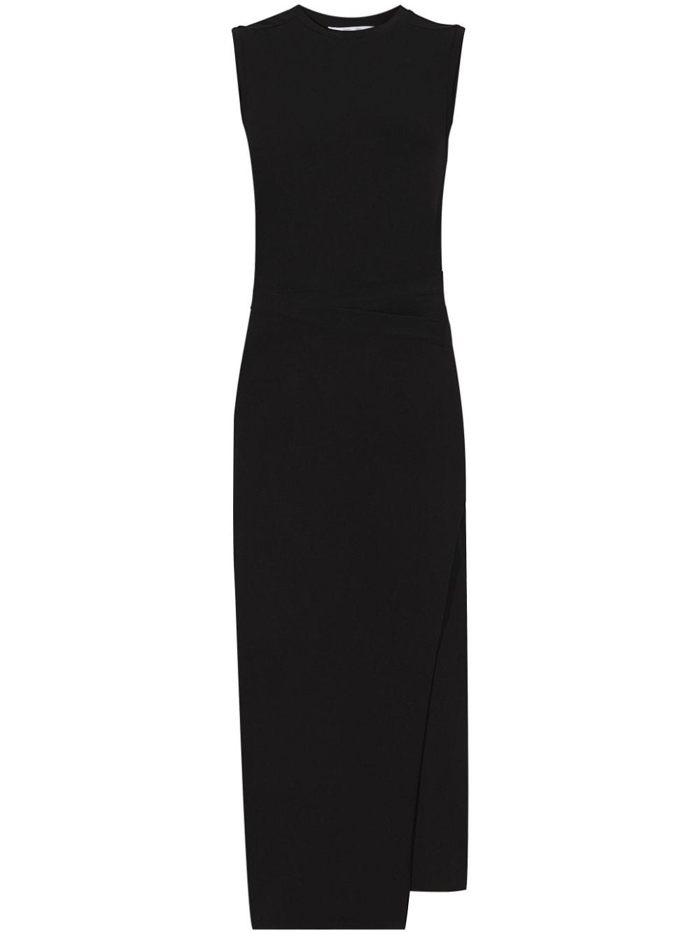 asymmetric jersey midi dress - 1