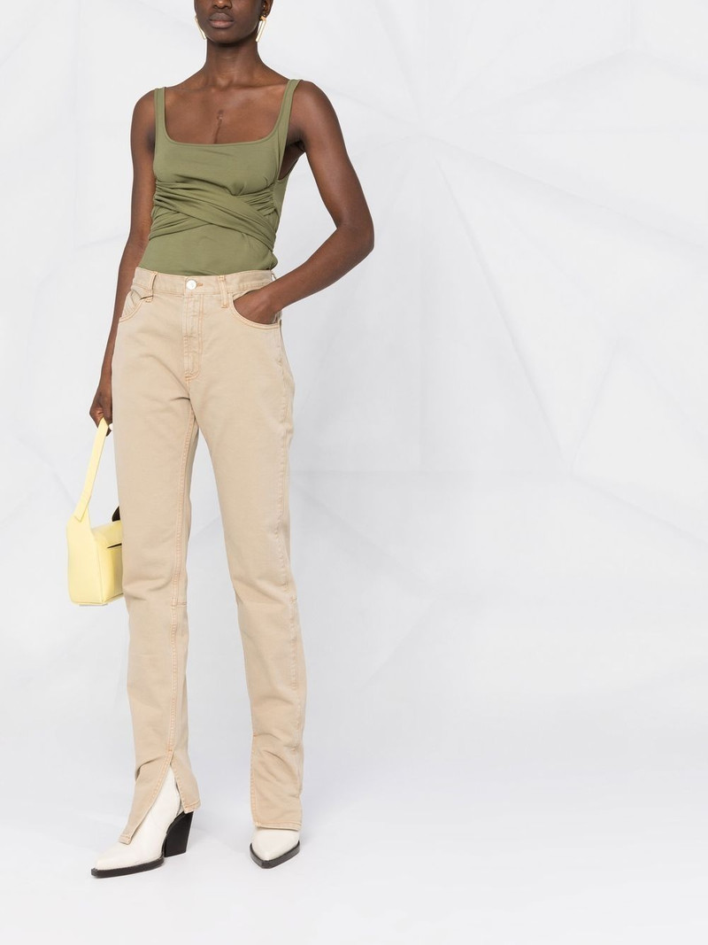THE ATTICO slit-hem straight-leg jeans outlook