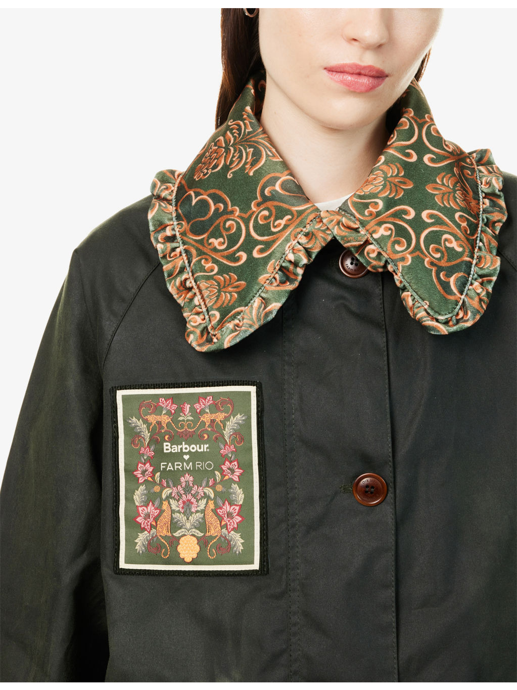 Barbour x FARM Rio Maria Clara Waxed Cotton Jacket - 6