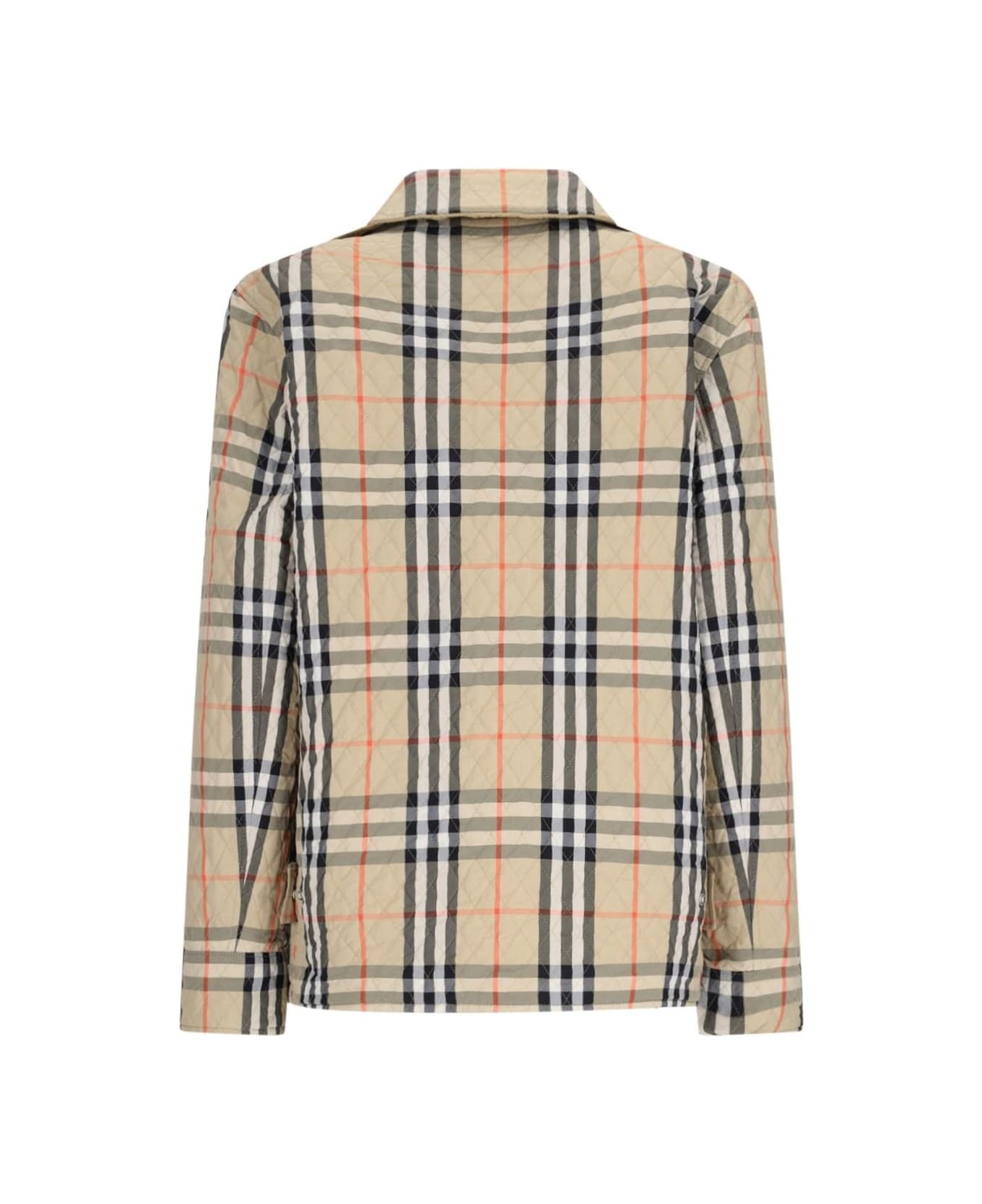 Beige Nylon Reversible Padded Jacket - 5