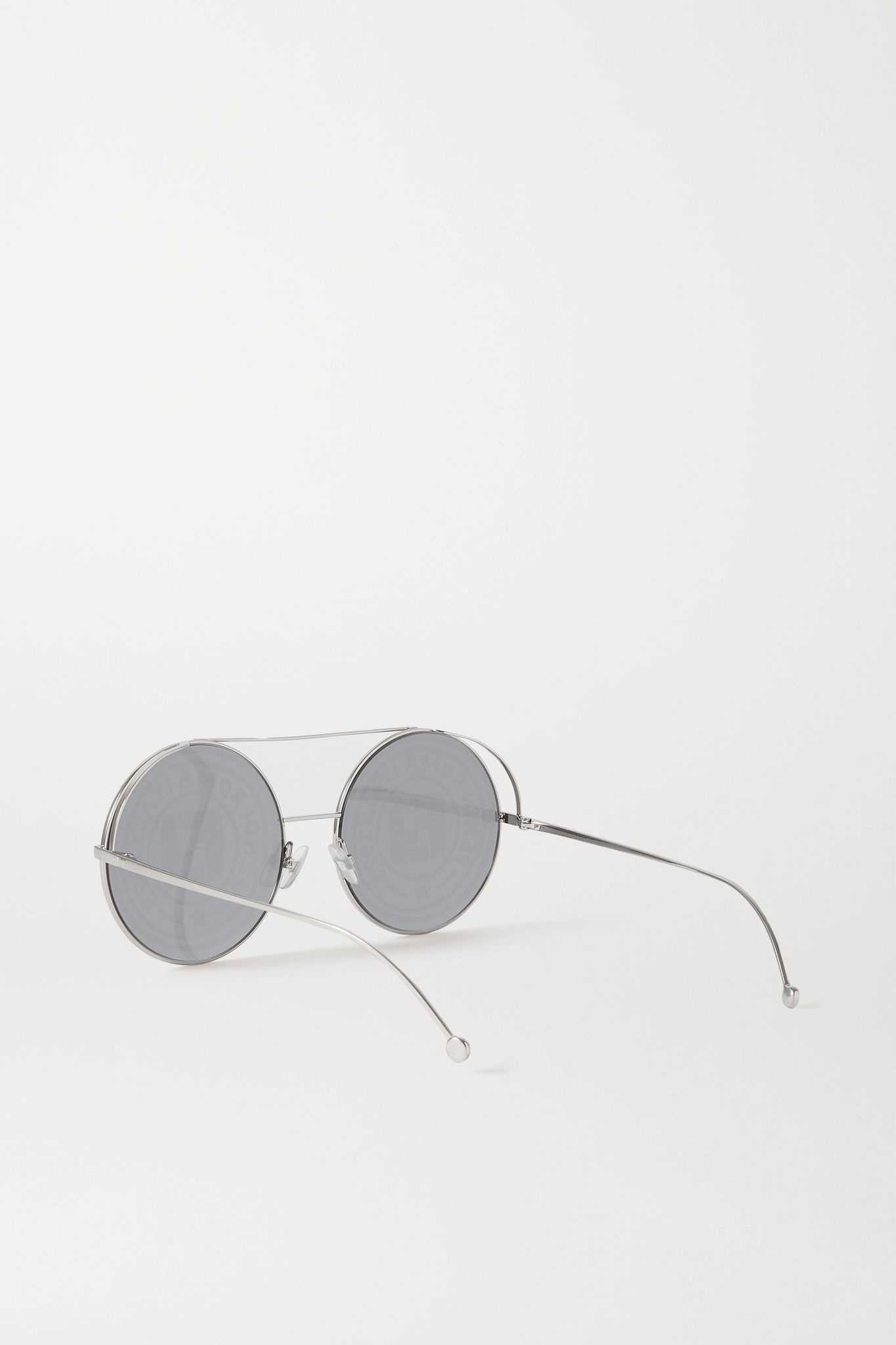 Round-frame silver-tone sunglasses - 3