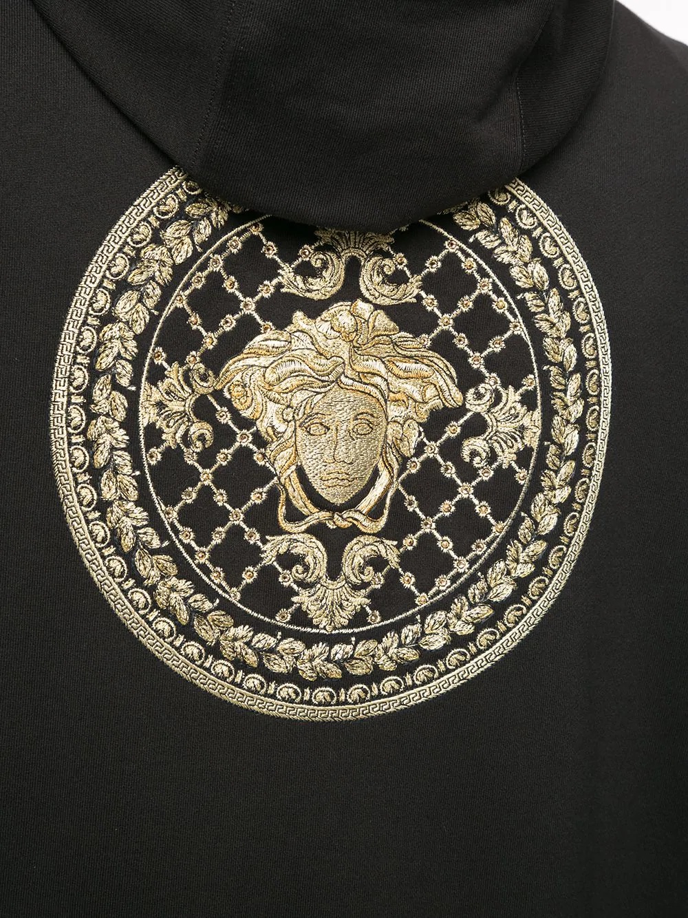 embroidered Medusa zip-up hoodie  - 5