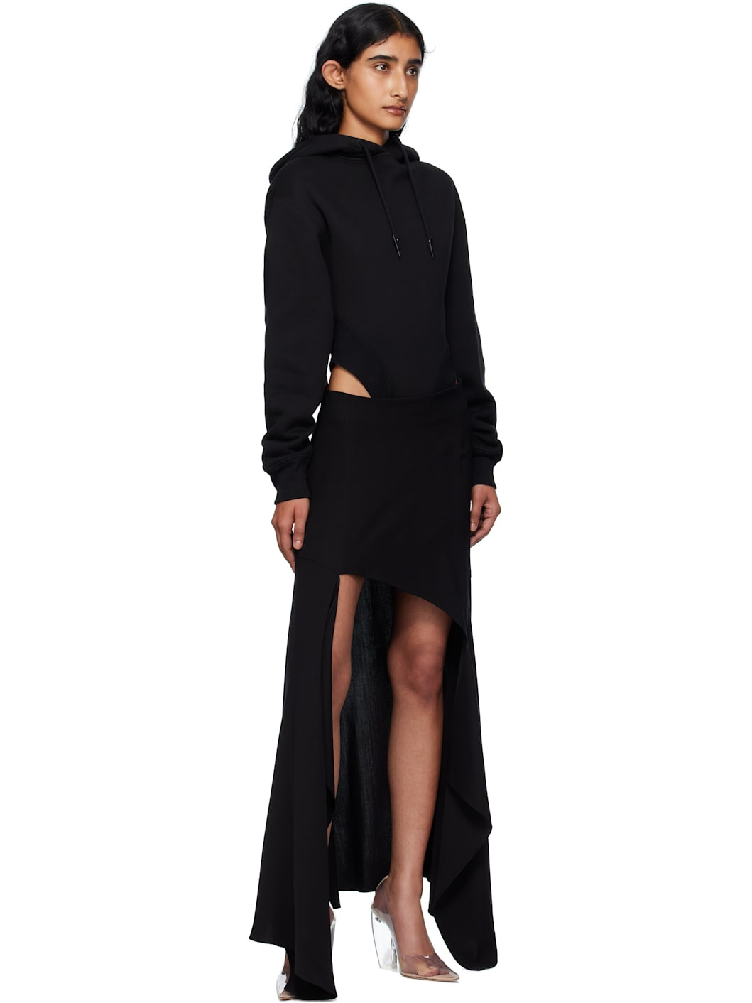 Black Fleece Hood Bodysuit - 5