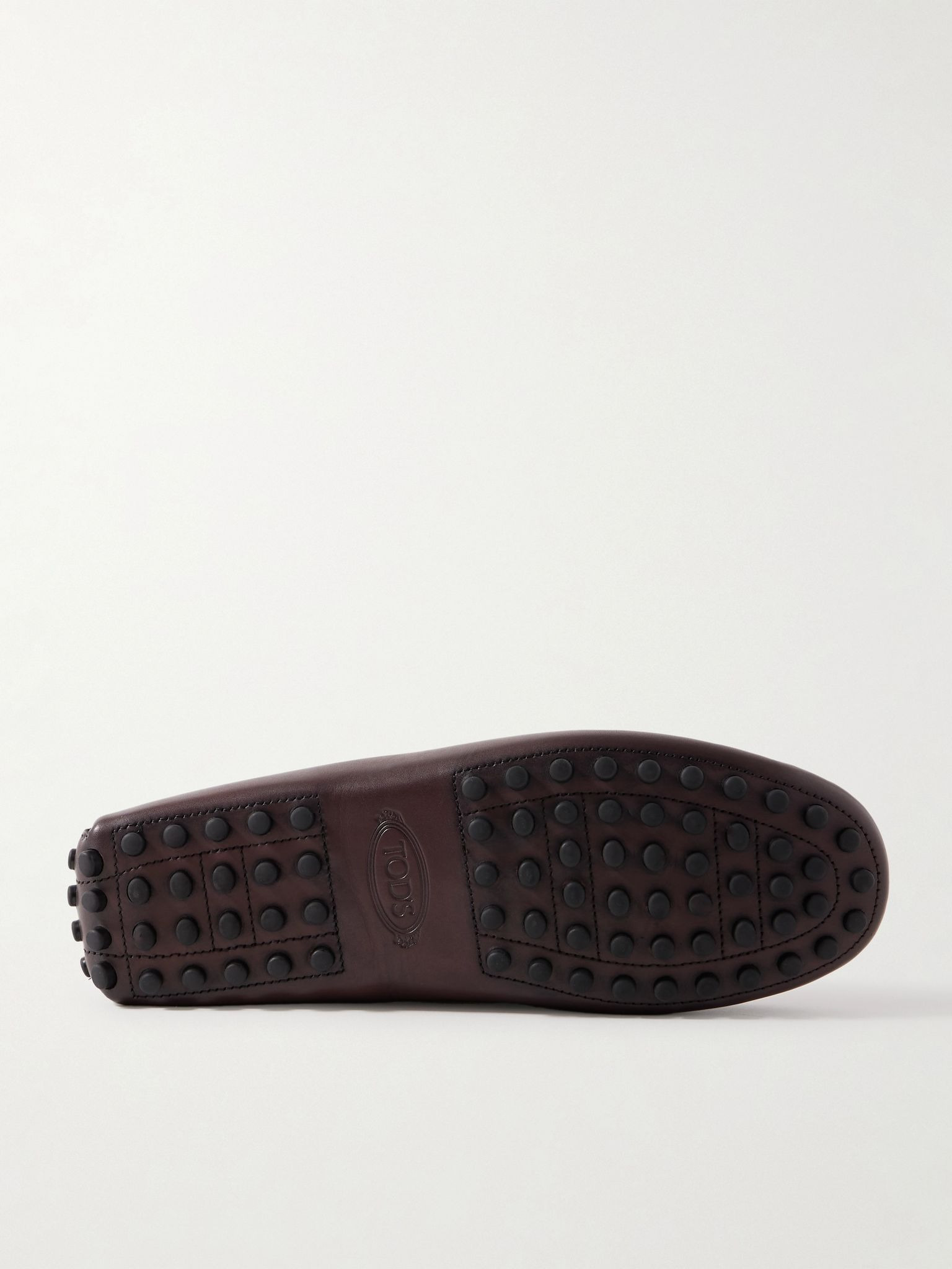 Gommino Logo-Debossed Leather Driving Shoes Burgundy - 3