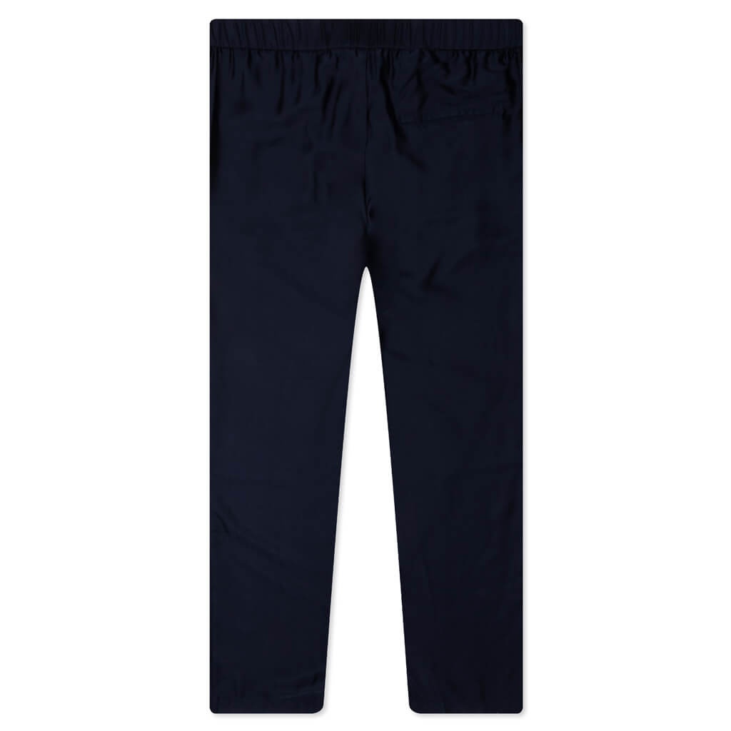 SILK FLORAL JACQUARD PANTS - NAVY - 2