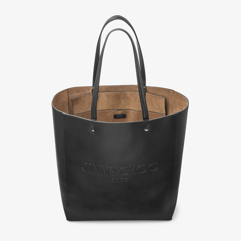 Lenny North-South L Black/Gunmetal Leather Tote Bag 4