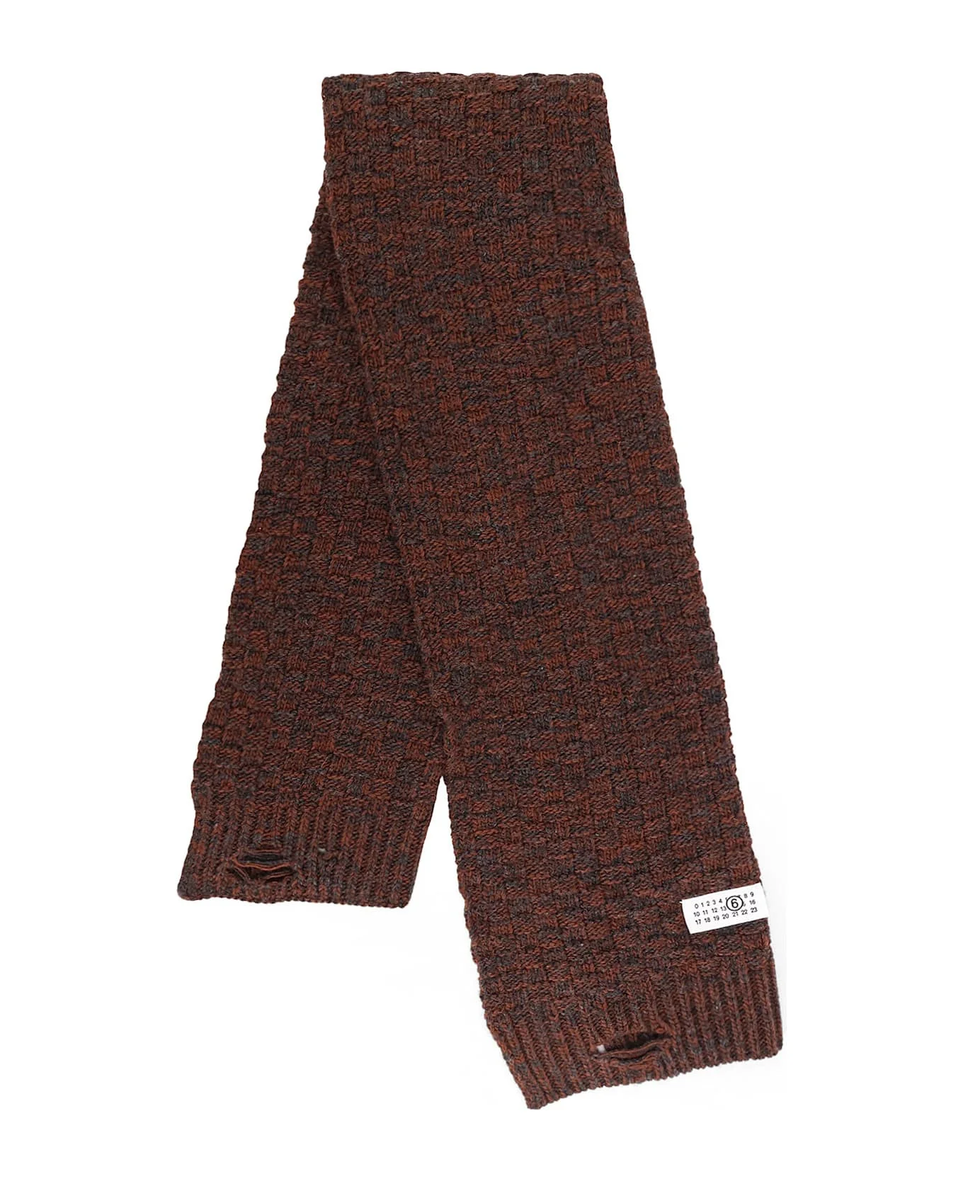 Wool Blend Scarf With Distressed Effect - 1