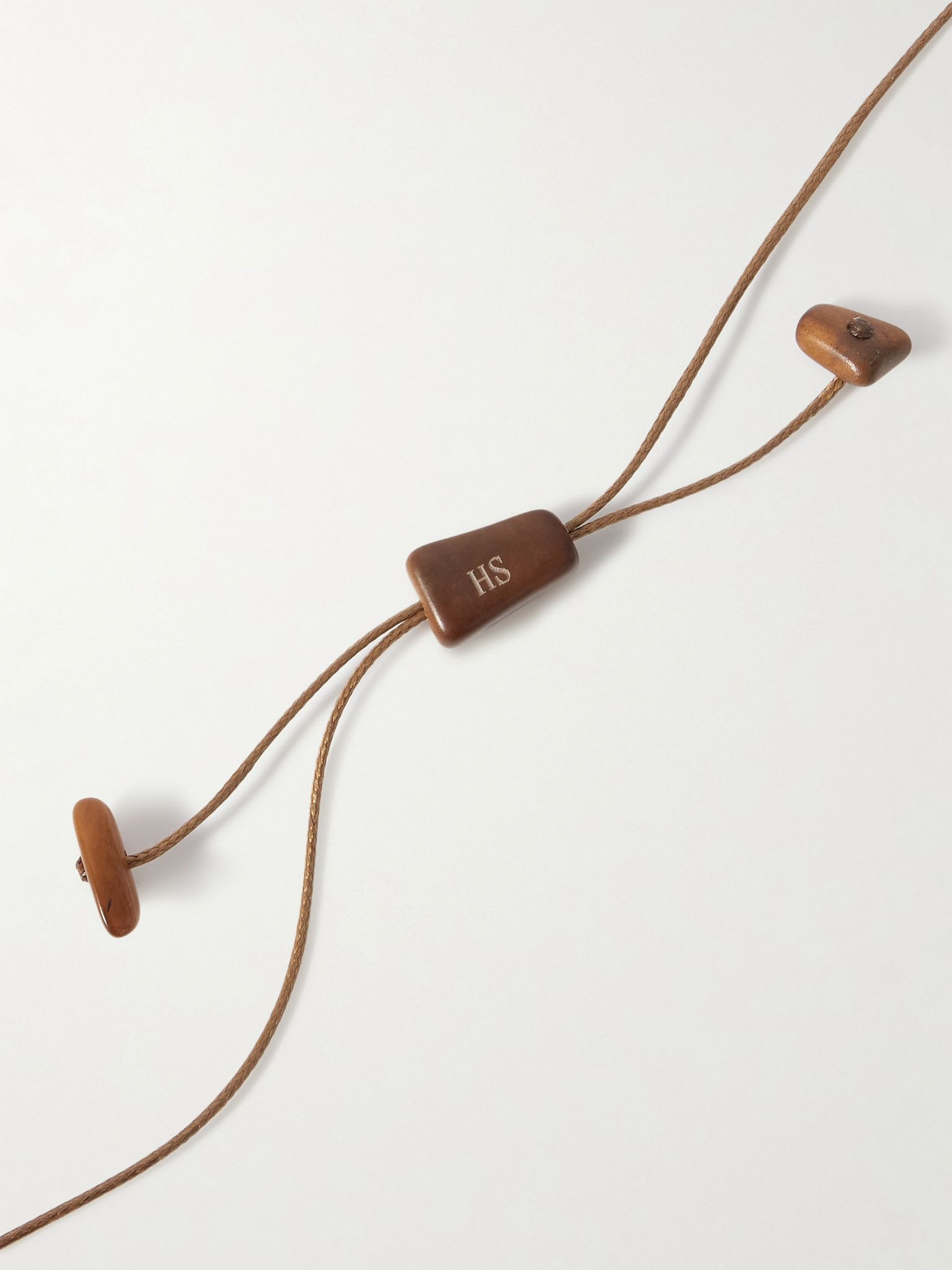 The Choker tagua and leather necklace Brown - 3