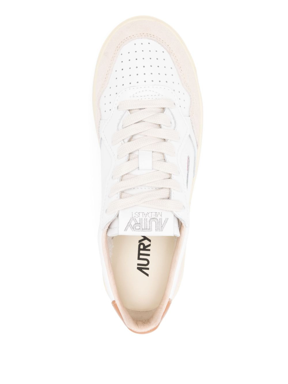 leather suede panel trainers - 4
