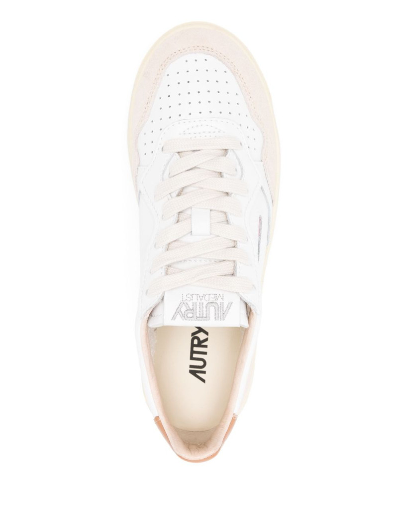 leather suede panel trainers 4