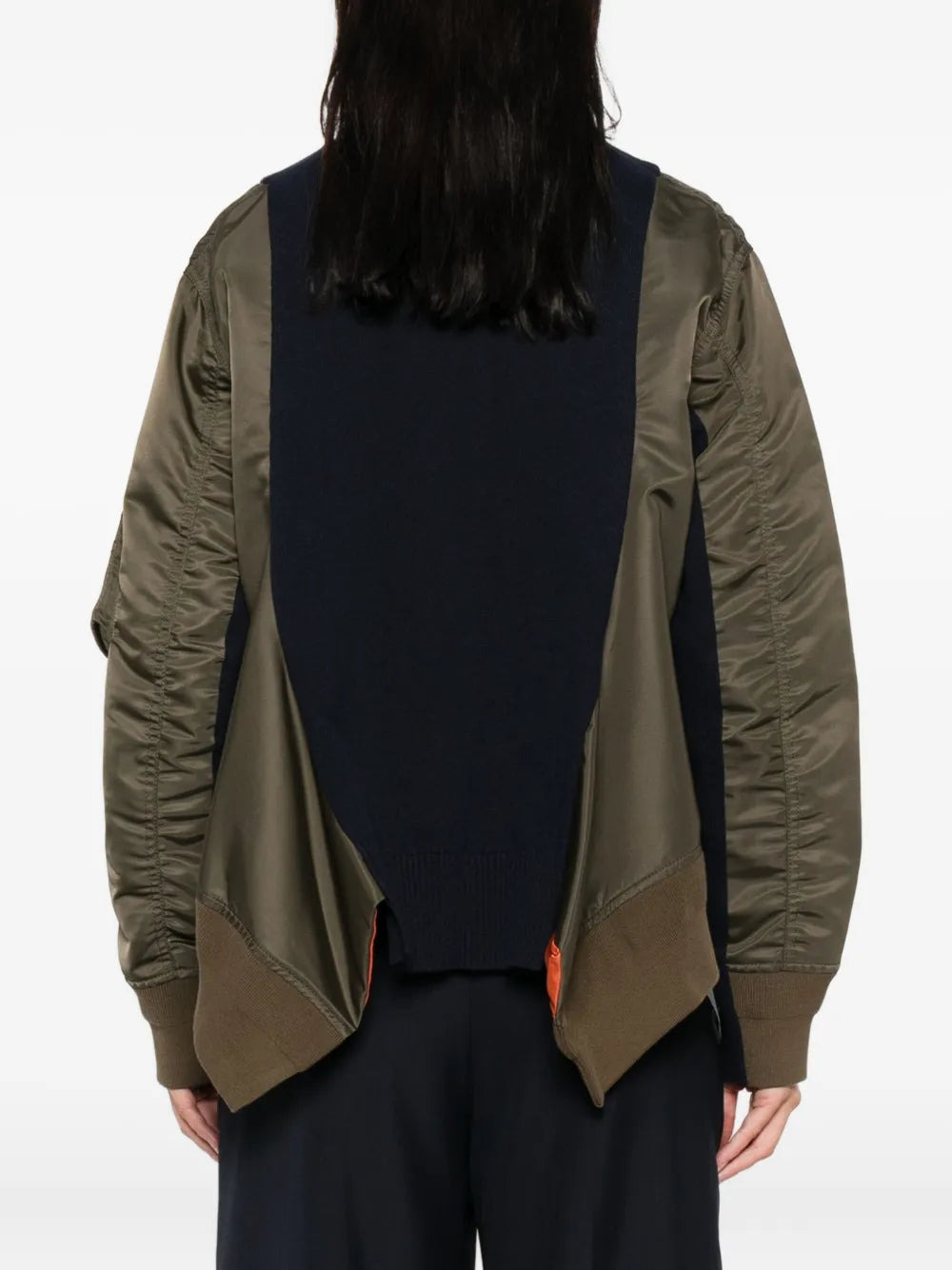 Nylon Twill X Knit Cardigan - 4