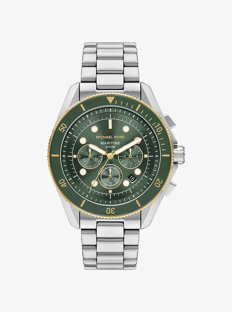 Oversized Maritime Two-Tone Watch - 1