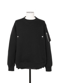 M*d様 Nylon Twill Mix Sponge Sweat Pullov sacai Sponge Sweat x Nylon Twill Pullover Black/Black | HAVEN