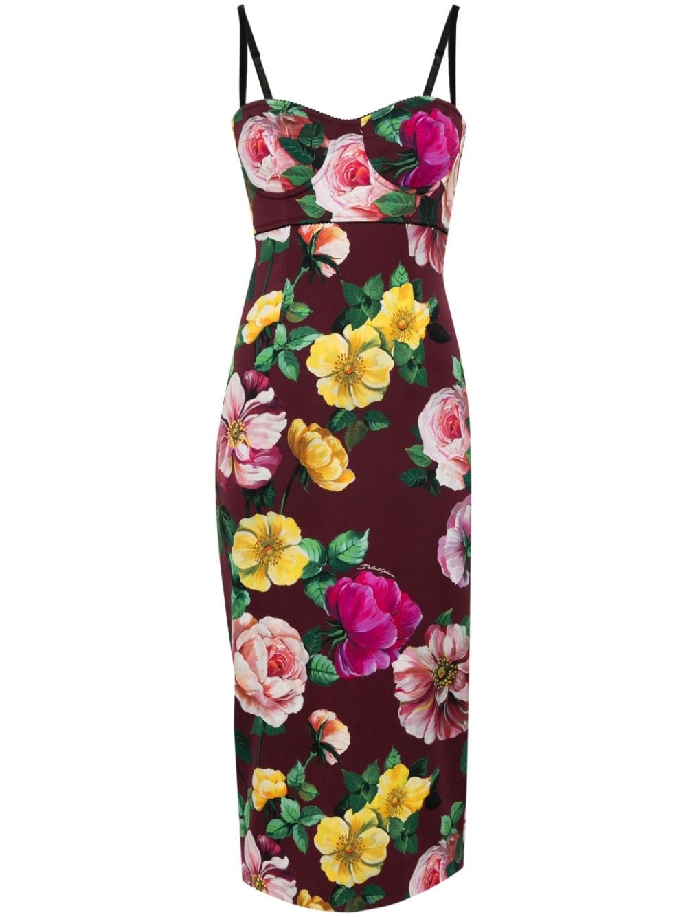 floral-print midi dress - 1