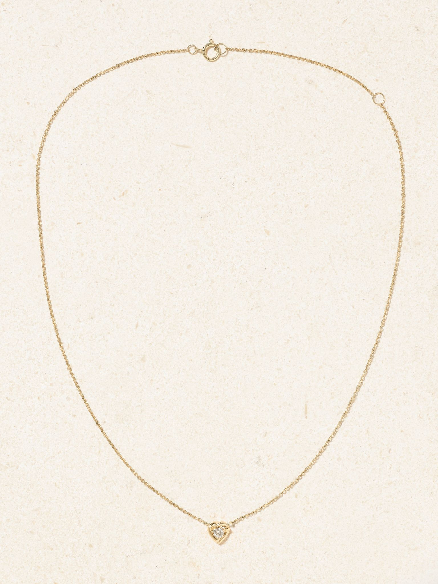Tie The Knot 10-karat gold diamond necklace Gold - 4