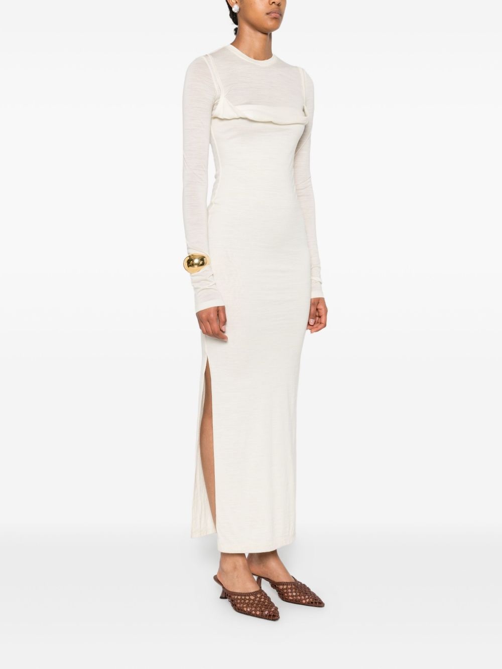 crew-neck long dress - 3