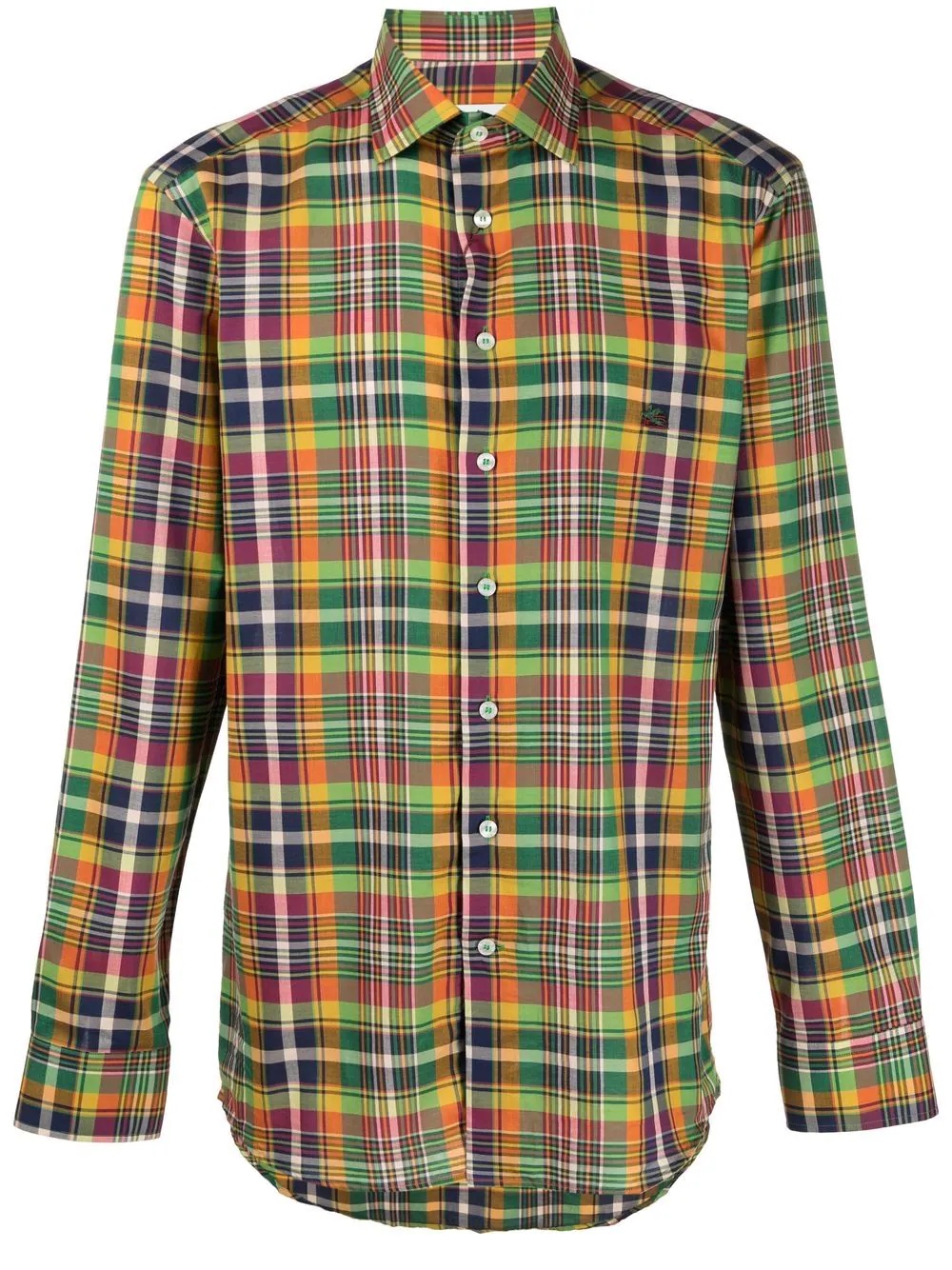 tartan-check long-sleeve shirt - 1