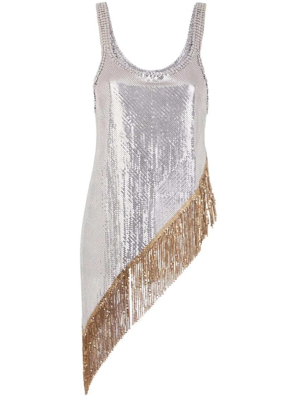 fringed chainmail tank top - 1