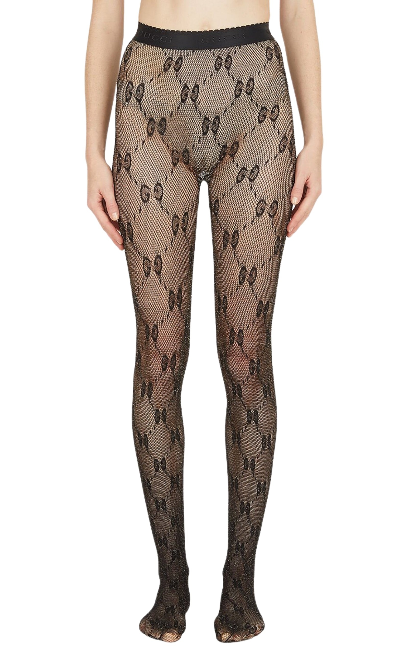 GG lurex-detailed knitted tights - 2