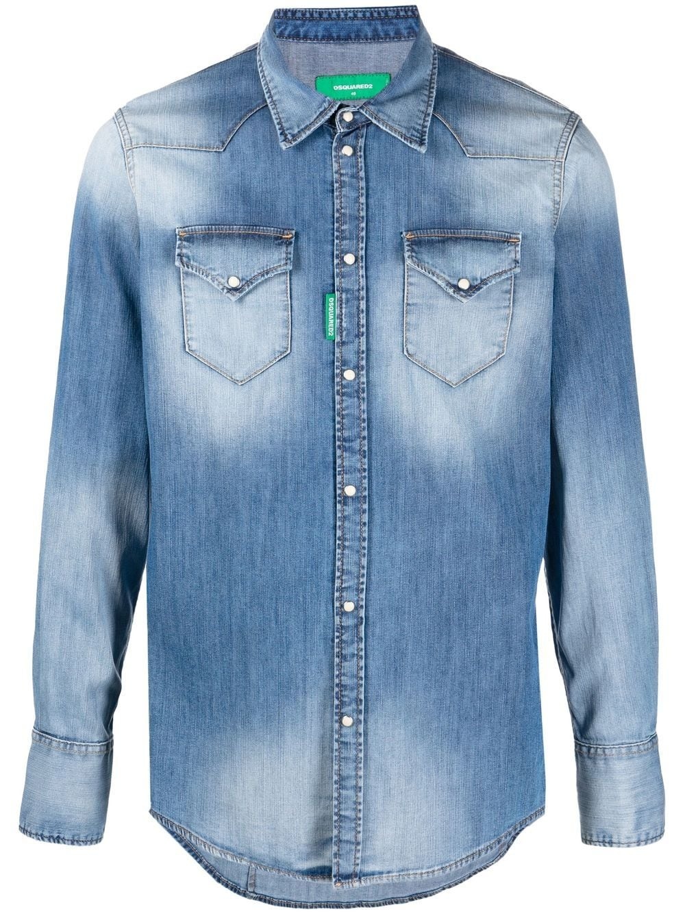 faded-effect denim shirt - 1