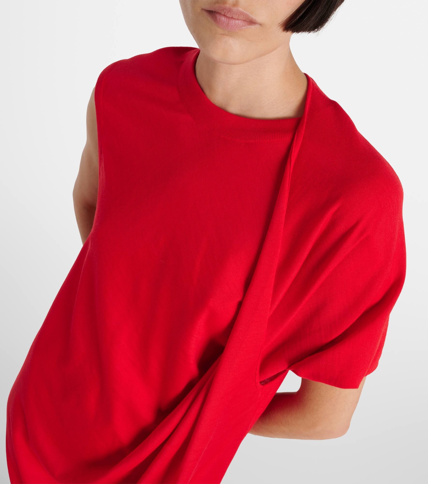 Draped wool maxi dress - 4