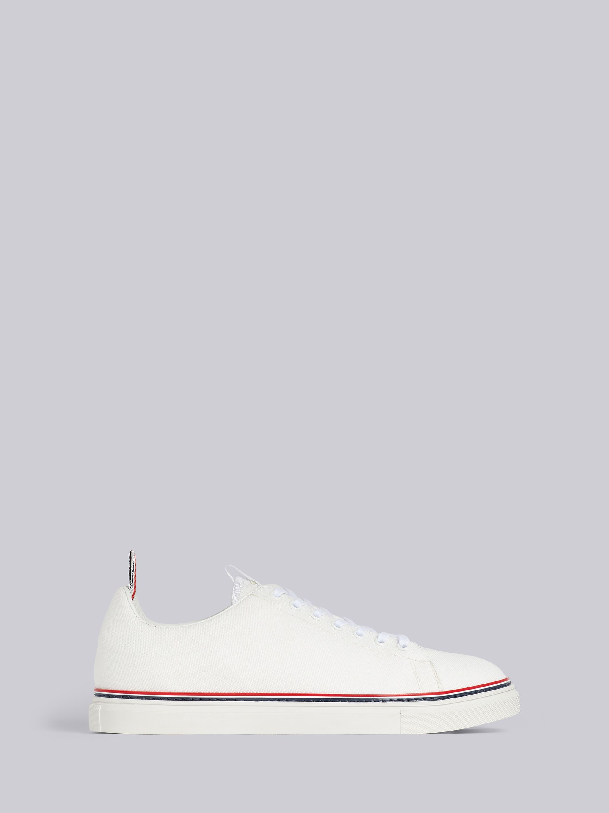 White Cotton Canvas Tennis Shoe - 1