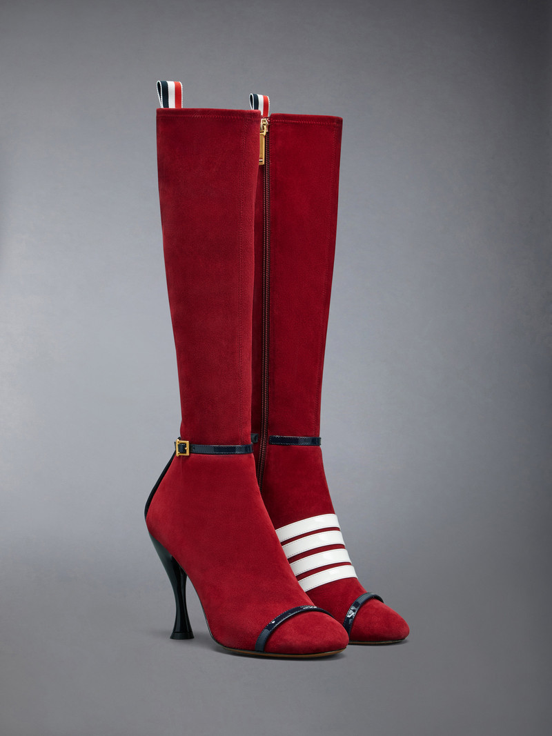 Thom Browne SOFT SUEDE TROMPE L'OEIL 4-BAR SANDAL BOOT 105MM outlook
