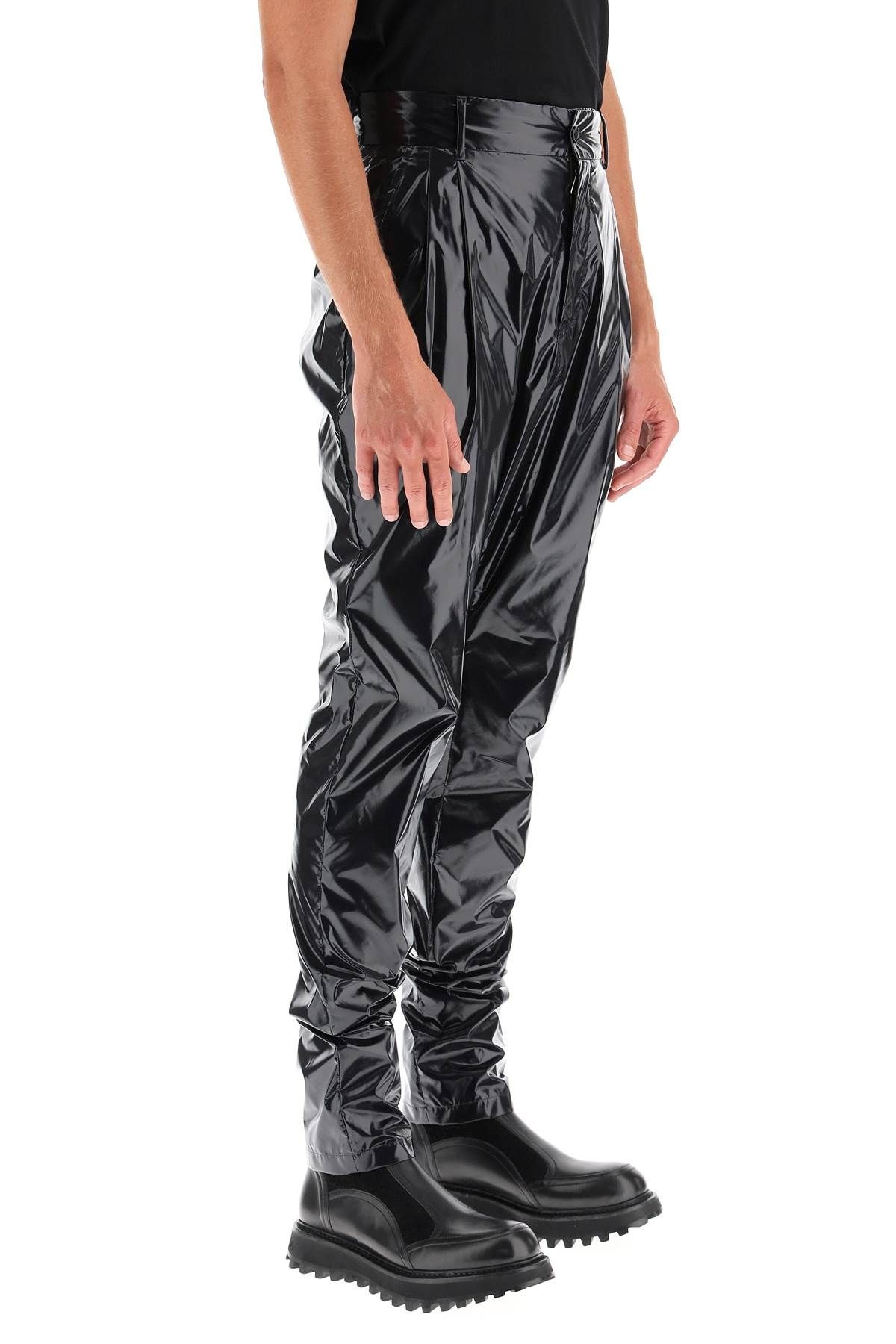 GLOSSY NYLON TROUSERS - 3