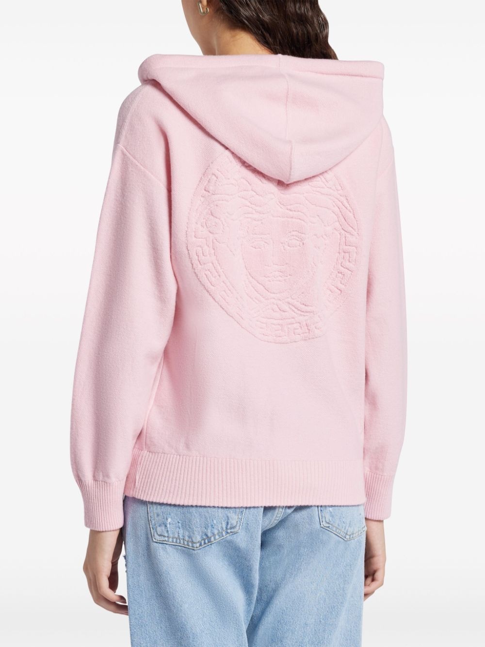 Medusa-Head textured hoodie - 4