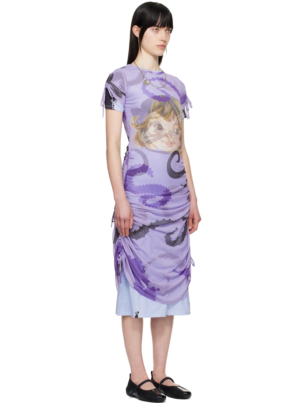 Purple Ballast Short Sleeve Midi Dress - 2