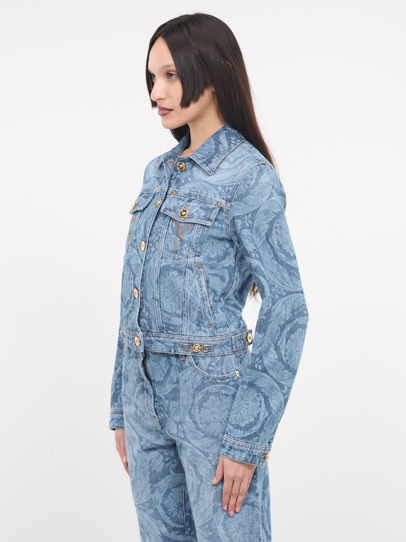 Barocco Print Denim Jacket - 2
