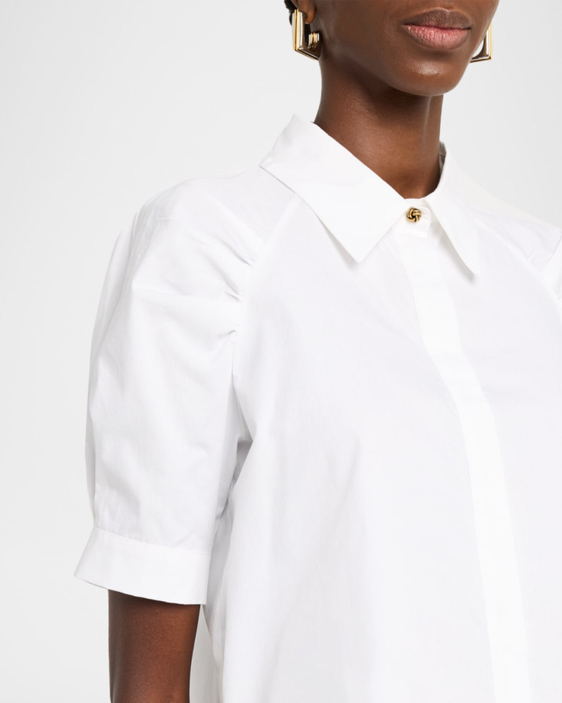 Amore Puff-Sleeve Cotton Poplin Shirt 5