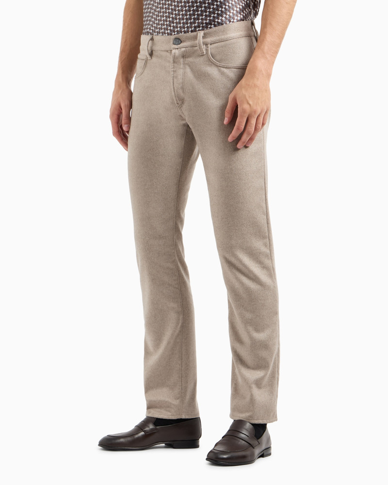 GIORGIO ARMANI REGULAR-FIT FIVE-POCKET COTTON-DENIM AND SILK TROUSERS outlook