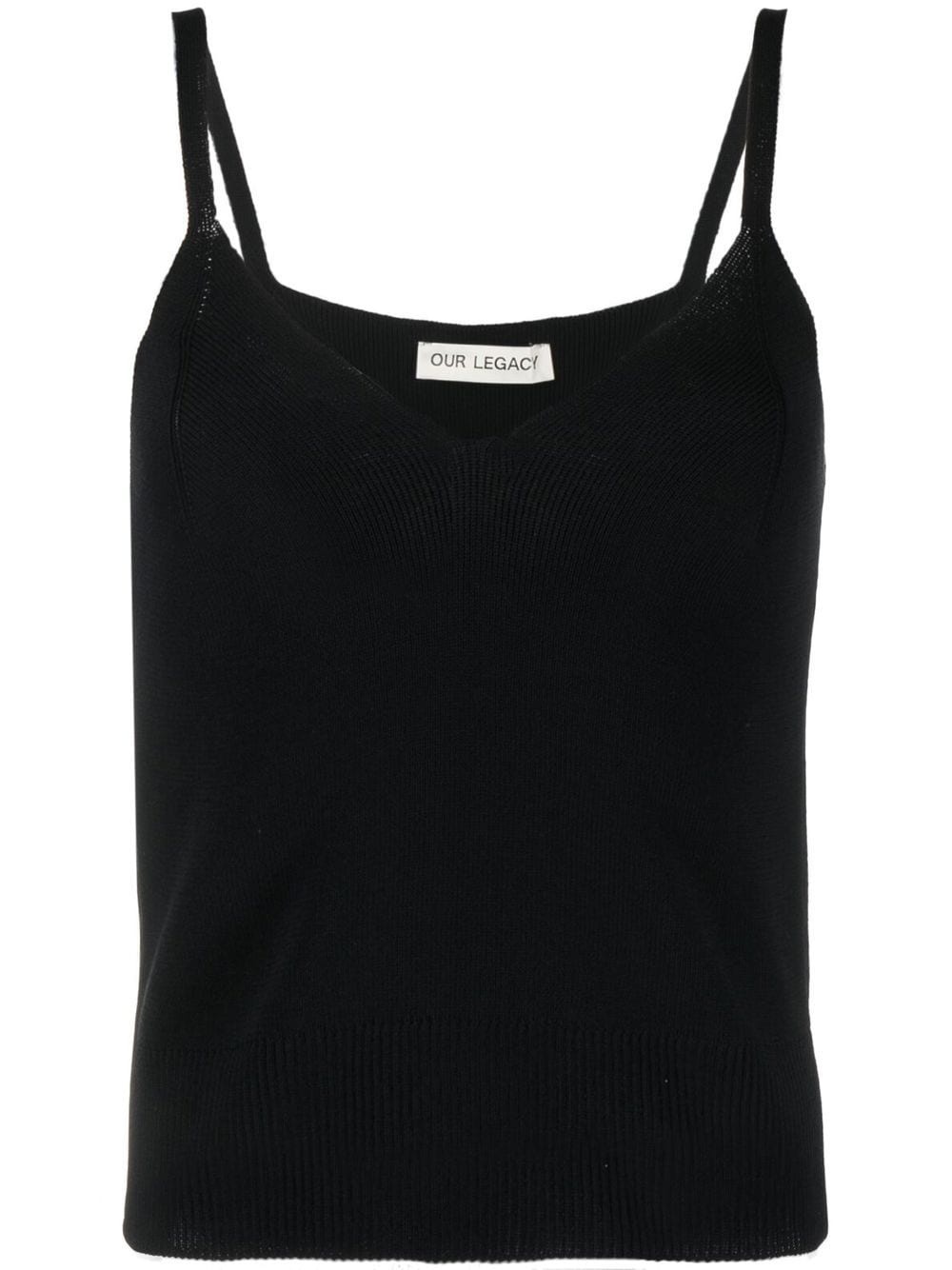 ribbed-knit singlet top - 1