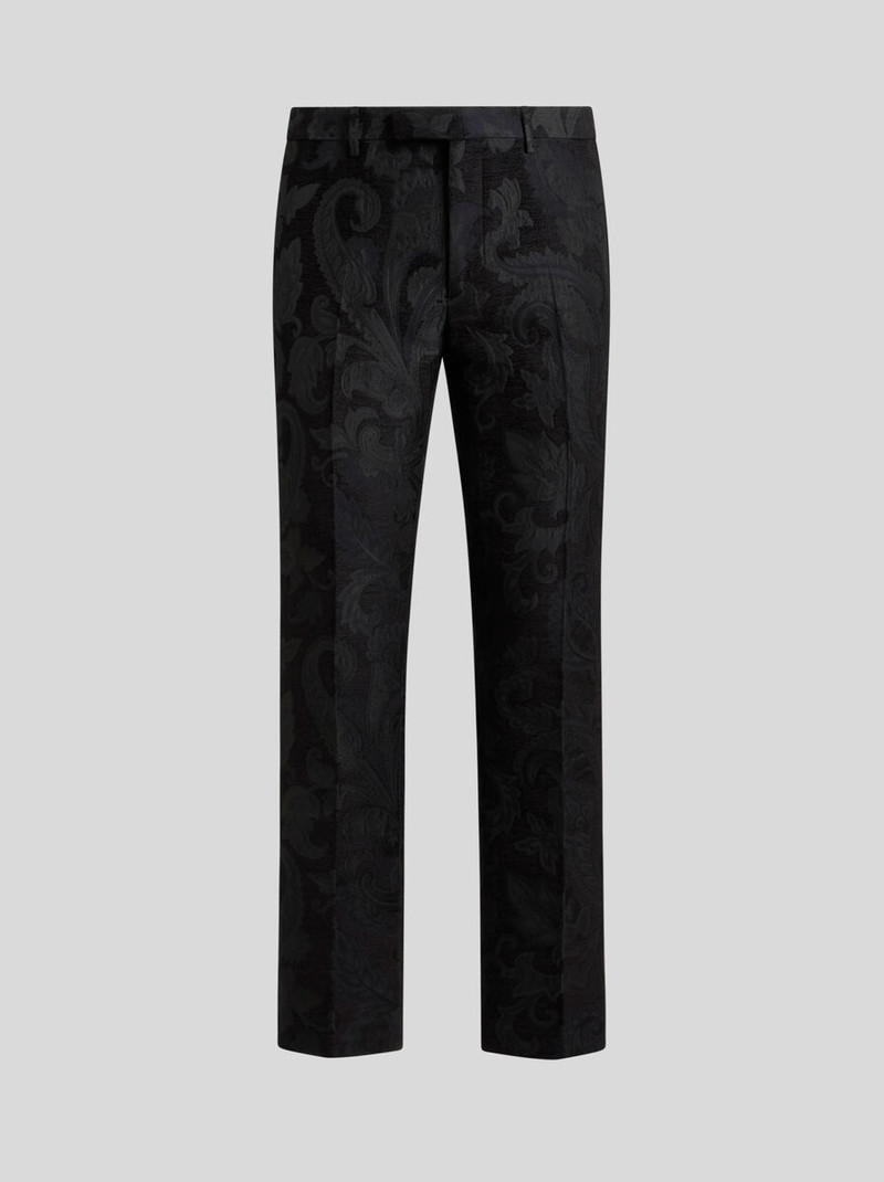 FLORAL PAISLEY EVENING TROUSERS WITH BAND DETAIL - 1
