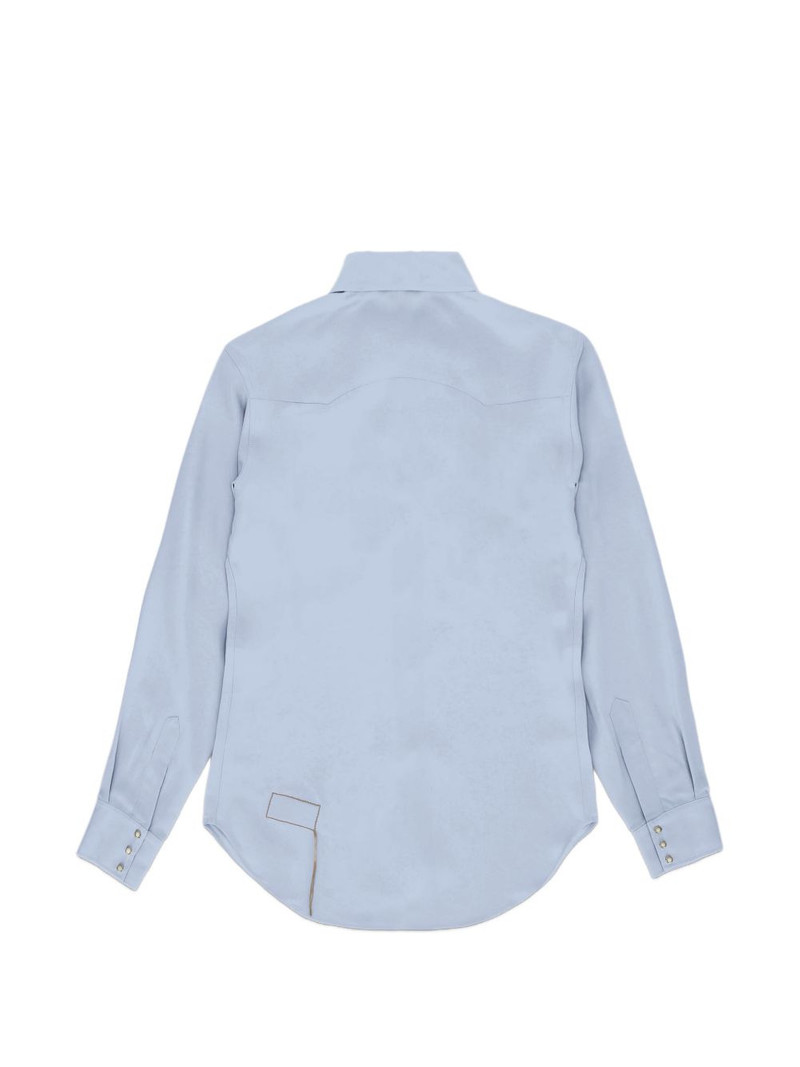 FORTELA flap-pocket silk shirt outlook