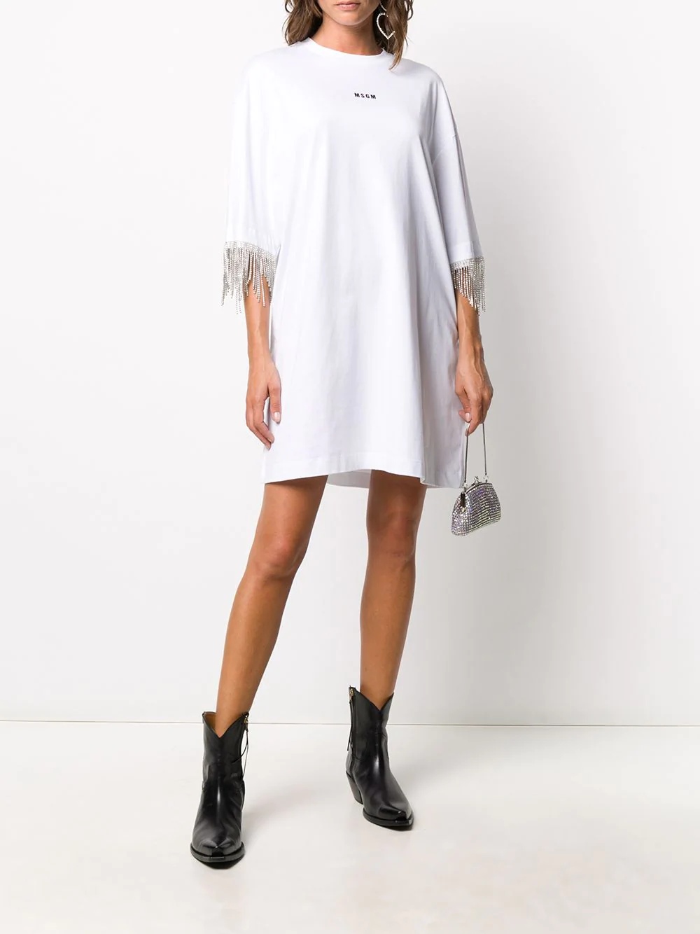 crystal trim T-shirt dress - 2