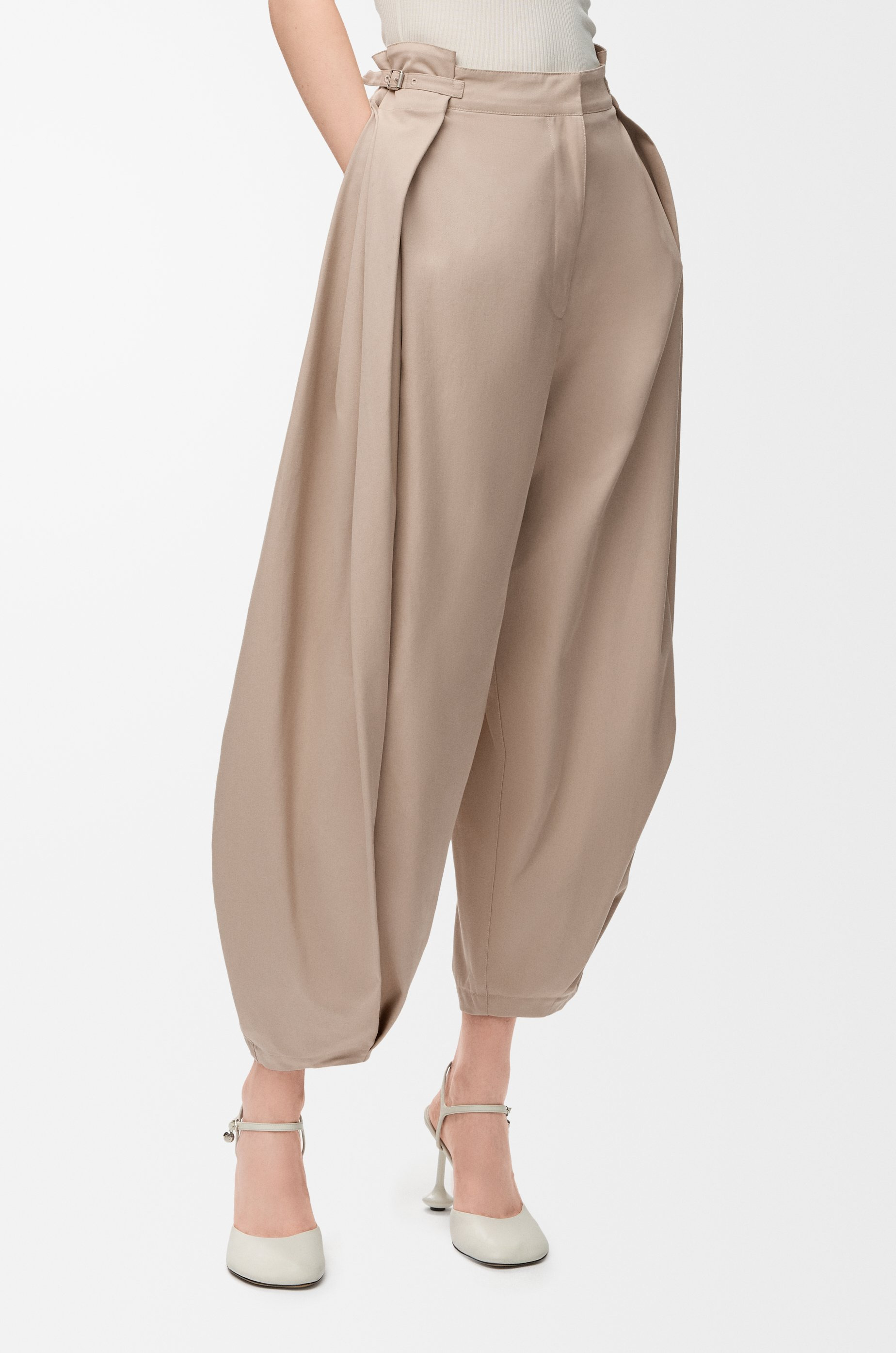 Draped trousers in cotton and silk - 3