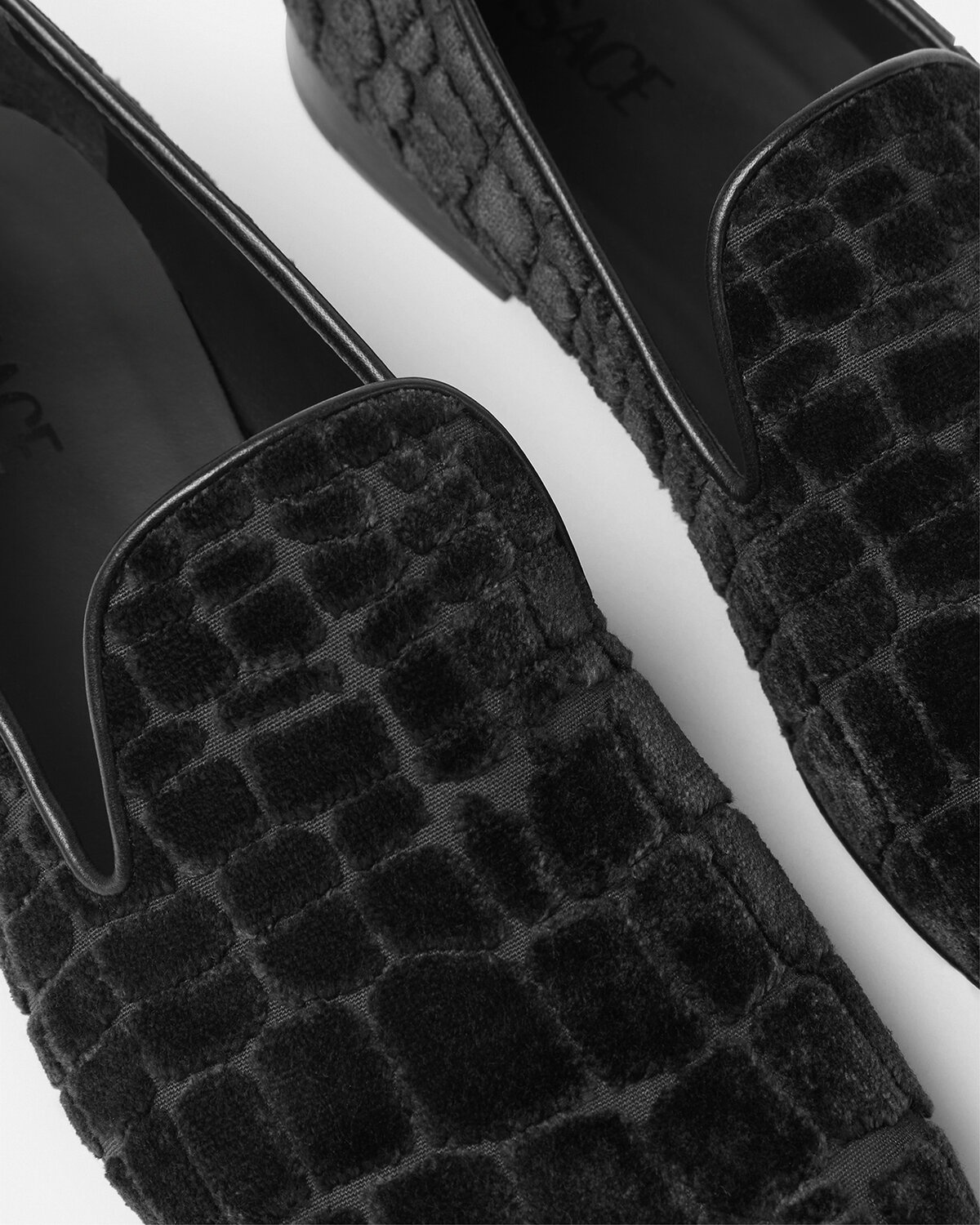 Croc-Effect Velvet Devoré Slippers - 4
