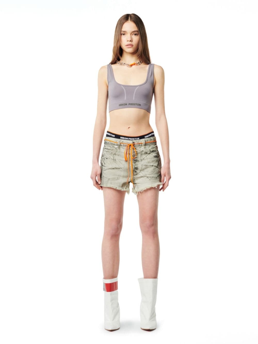 OVERDYED SPRAY DENIM SHORTS - 2