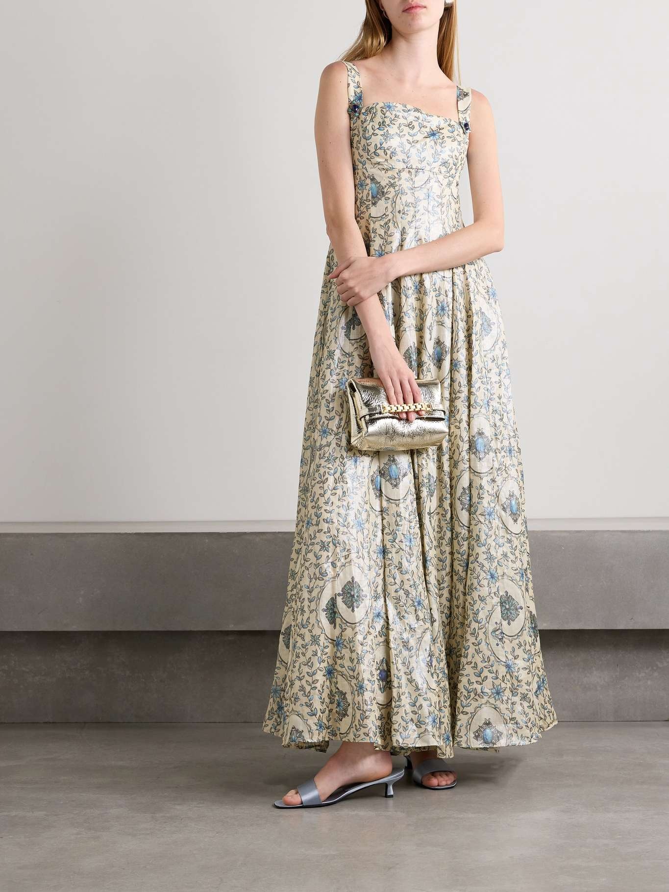 Aguamarina Platero floral-print linen maxi dress - 2