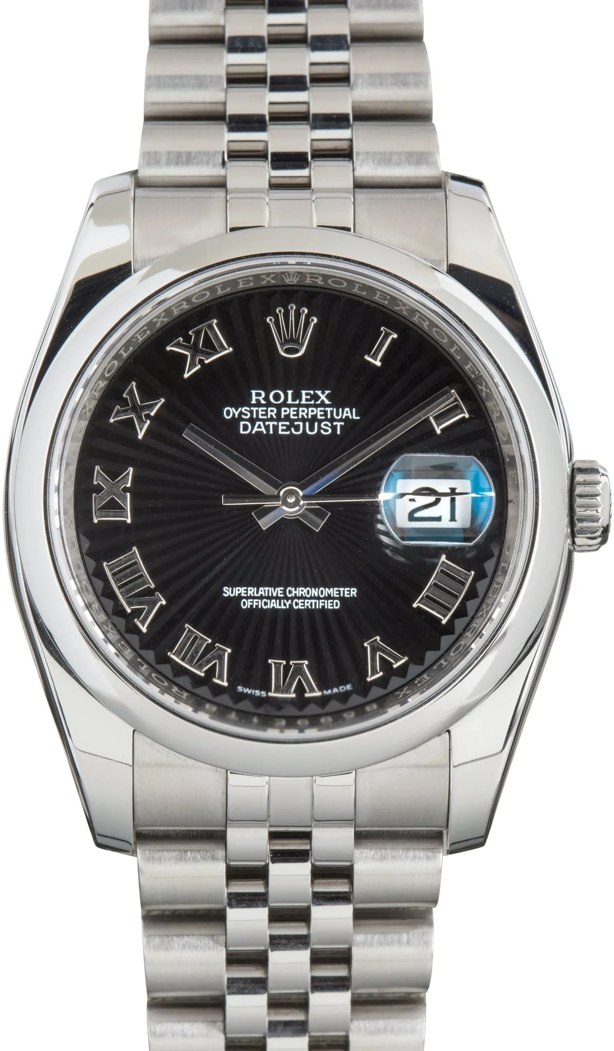 Pre-Owned Rolex Datejust 36 Ref 116200 Black Sunbeam Dial - 1