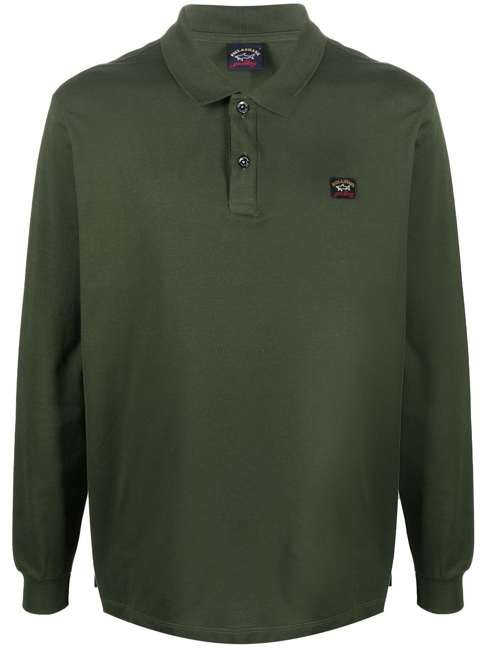 logo-patch long-sleeve polo shirt - 1