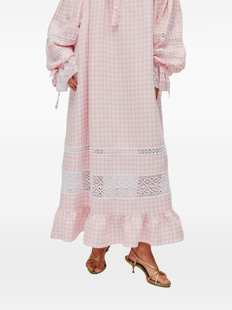 Romantica gingham lace-detail maxi dress 5