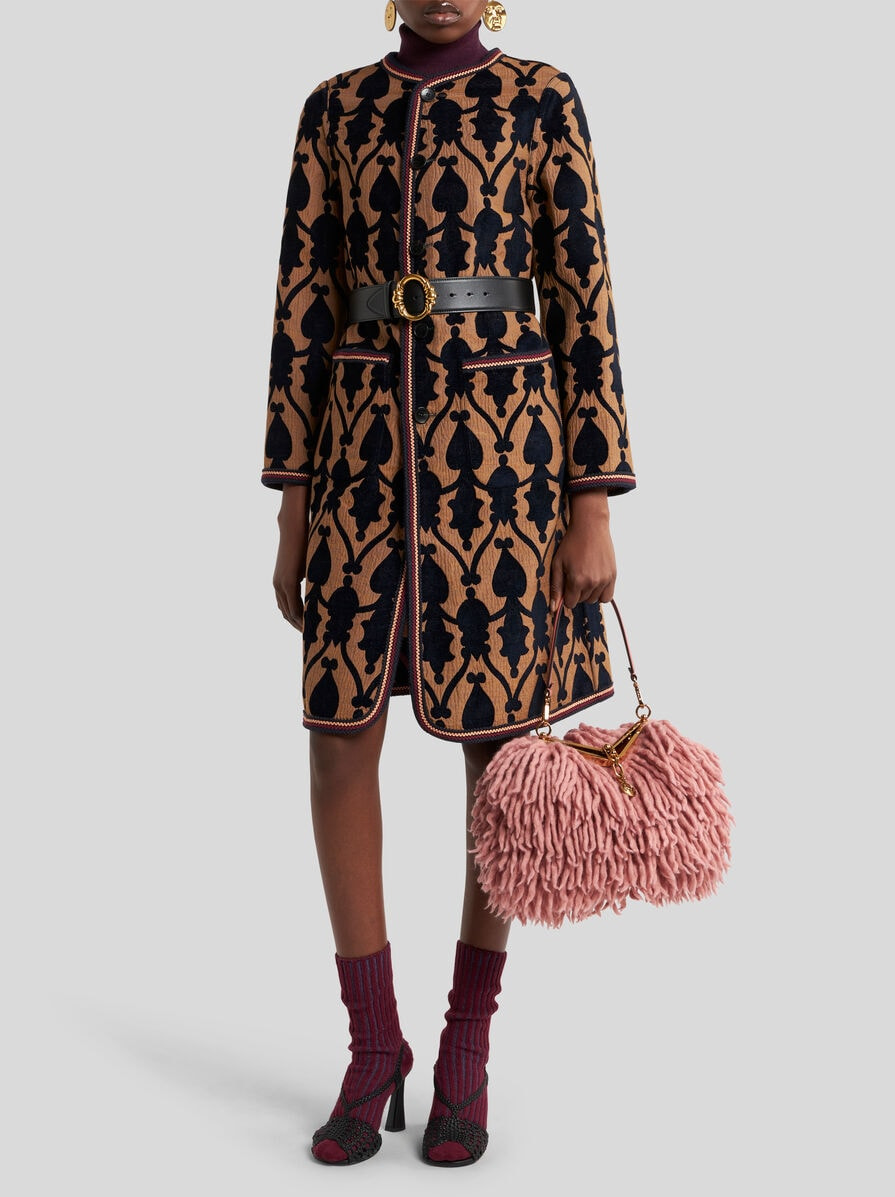 REVERSIBLE CHENILLE JACQUARD COAT - 5