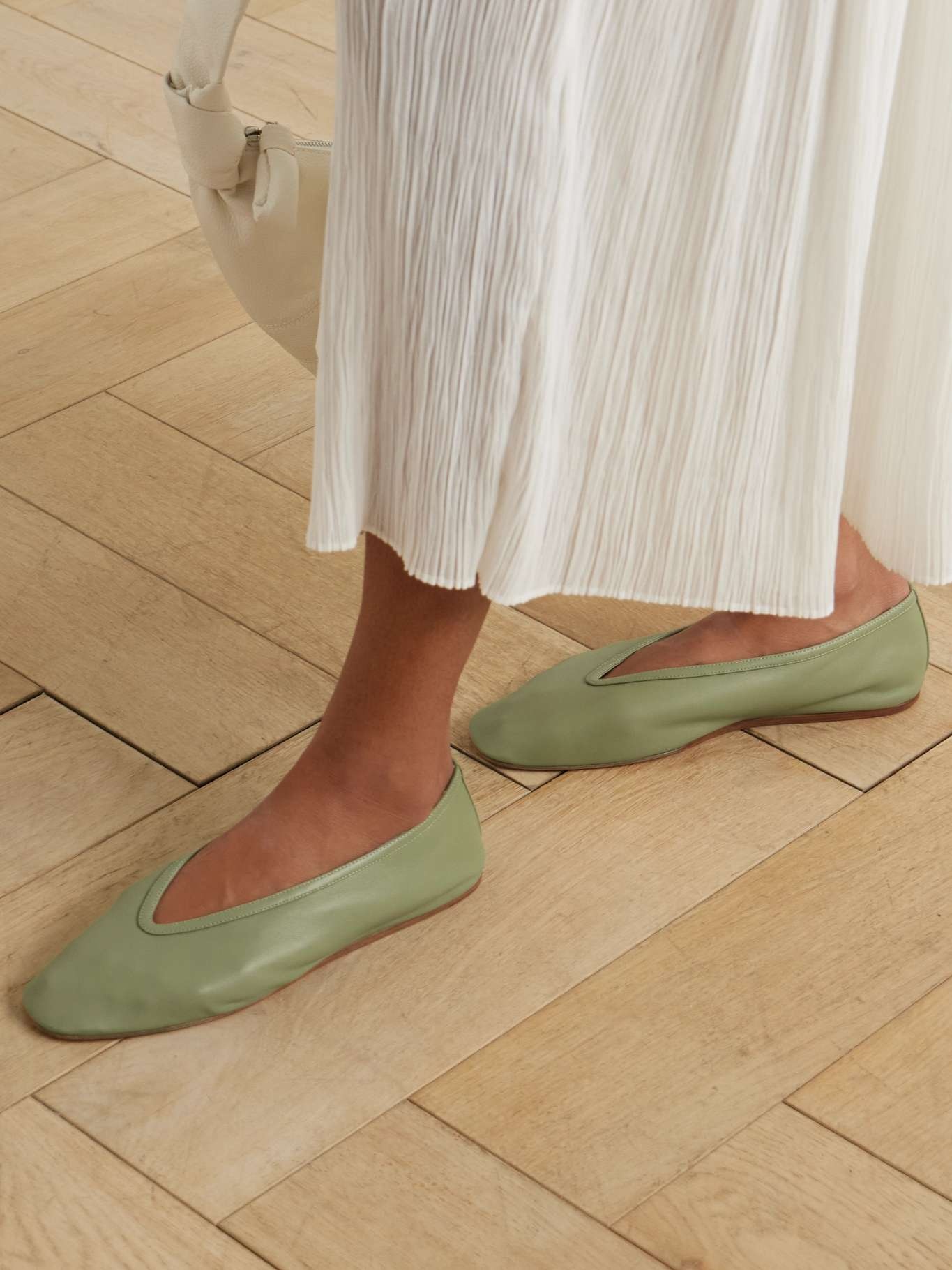 Luna leather ballet flats Green - 2