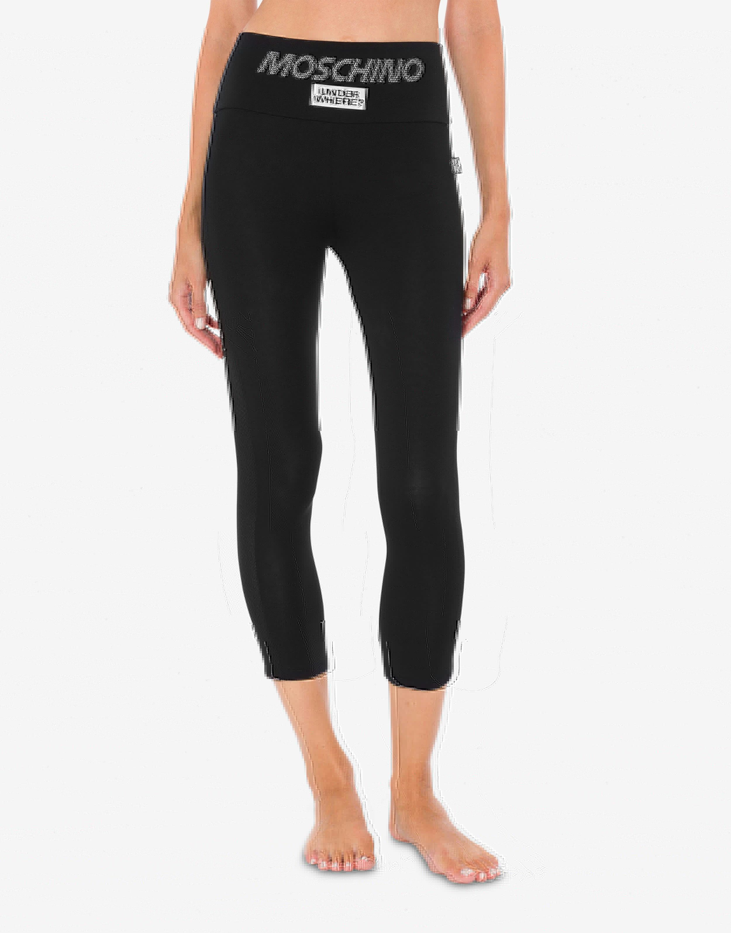 STRETCH JERSEY LEGGINGS WITH MESH LOGO - 2